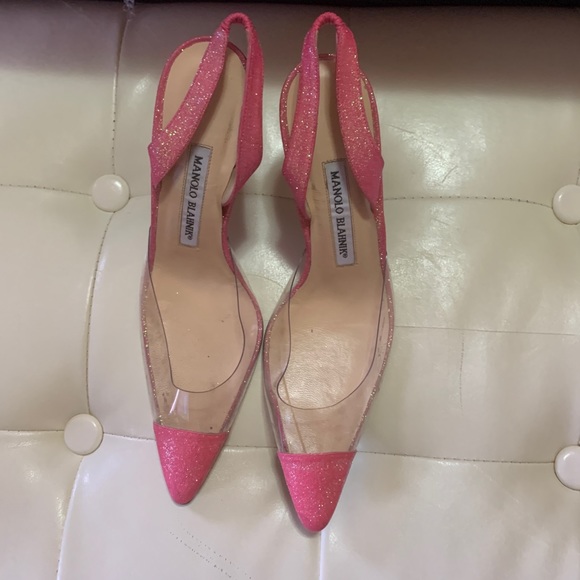 PINK SPARKLE Manolo Blahnik Slingback pumps - Picture 2 of 9